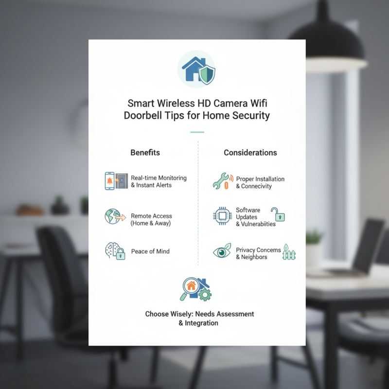Smart Wireless HD Camera Wifi Video Doorbell Tips for Home Security?