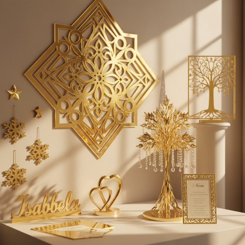 Top 10 Creative Uses for Gold Acrylic Laser Cut Designs?