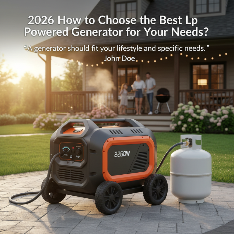 2026 How to Choose the Best Lp Powered Generator for Your Needs?
