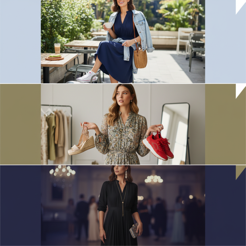 How to Style a Pleat Neck Dress for Different Occasions?