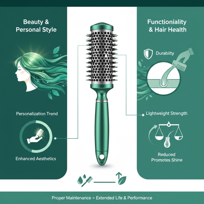 Custom Electroplate Green Hair Brush with Aluminum Tube Benefits?