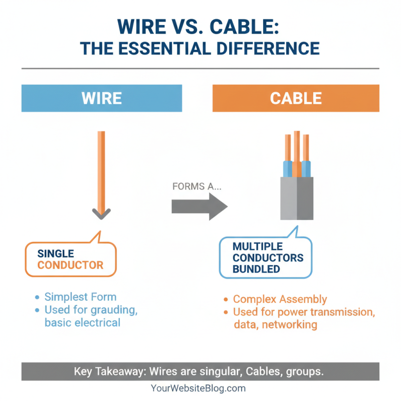 What is the difference between cable and wire?