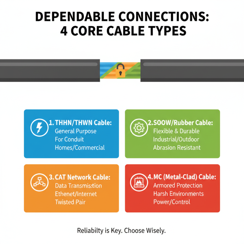 Top 4 Core Cable Types for Reliable Electrical Connections?