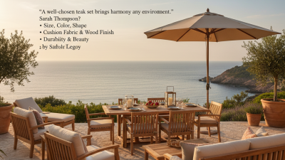 How to Choose the Perfect Teak Patio Set for Your Outdoor Space?