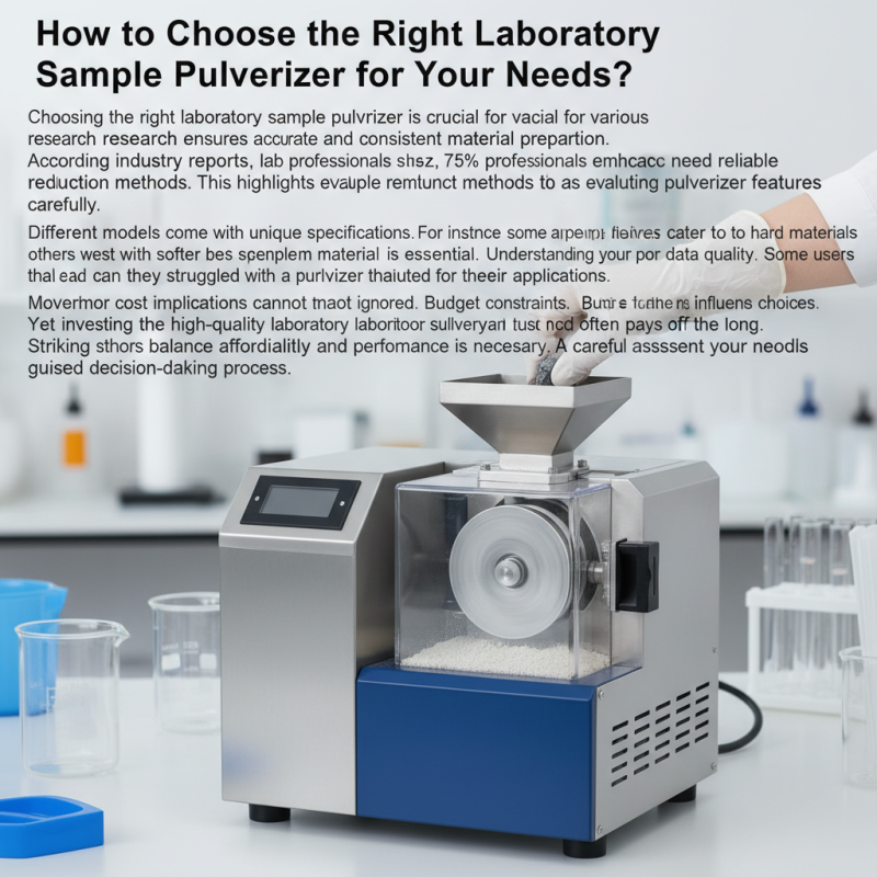 How to Choose the Right Laboratory Sample Pulverizer for Your Needs?