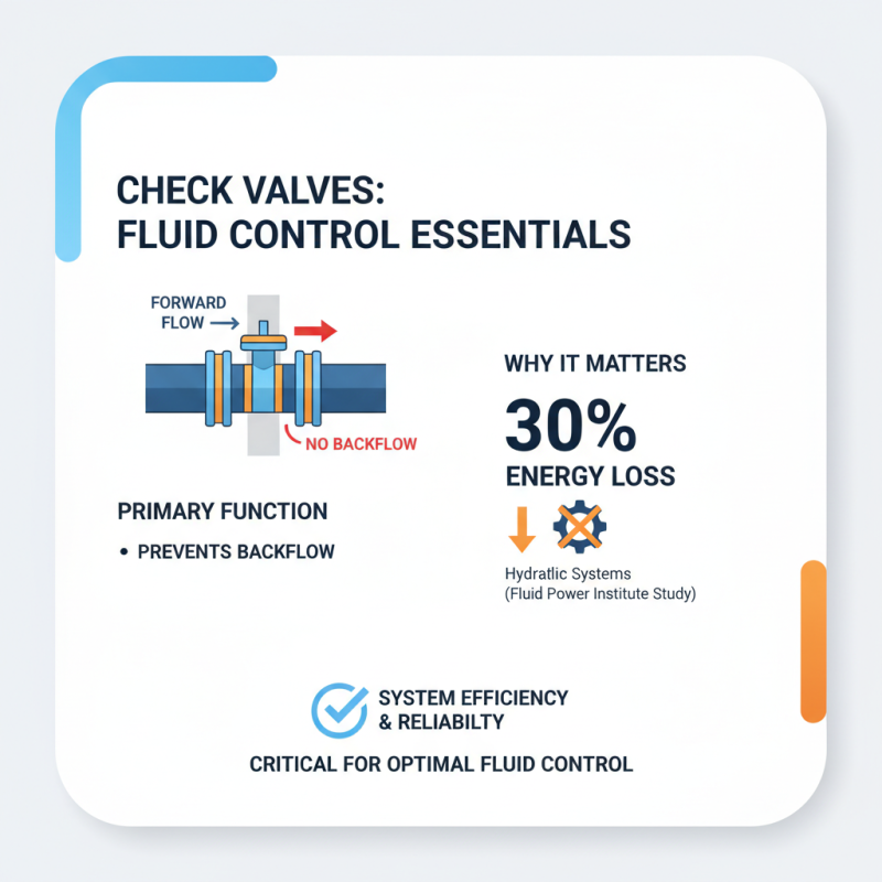 Why Are Check Valves Essential for Fluid Control Systems?