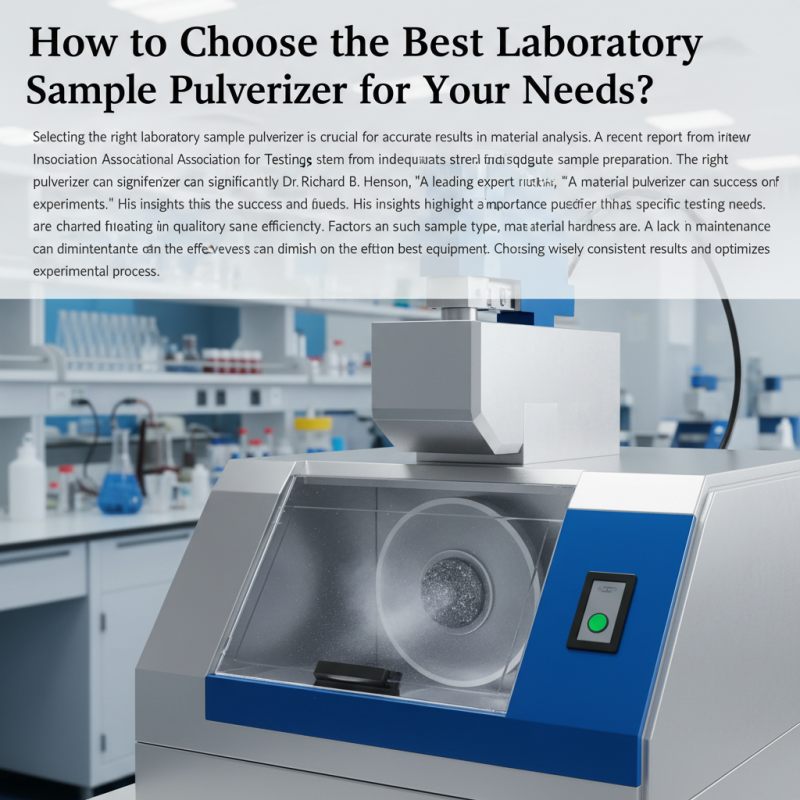 How to Choose the Best Laboratory Sample Pulverizer for Your Needs?