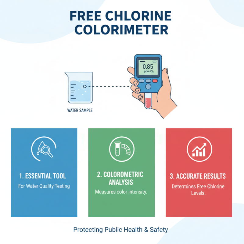 What is a free chlorine colorimeter and how is it used?