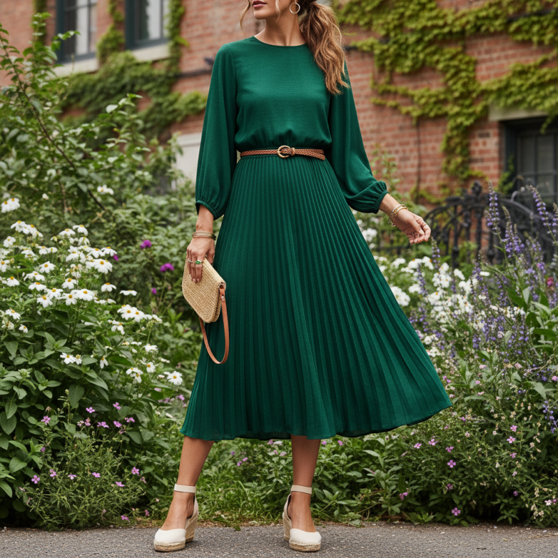 What is a Green Pleated Dress and How to Style It?