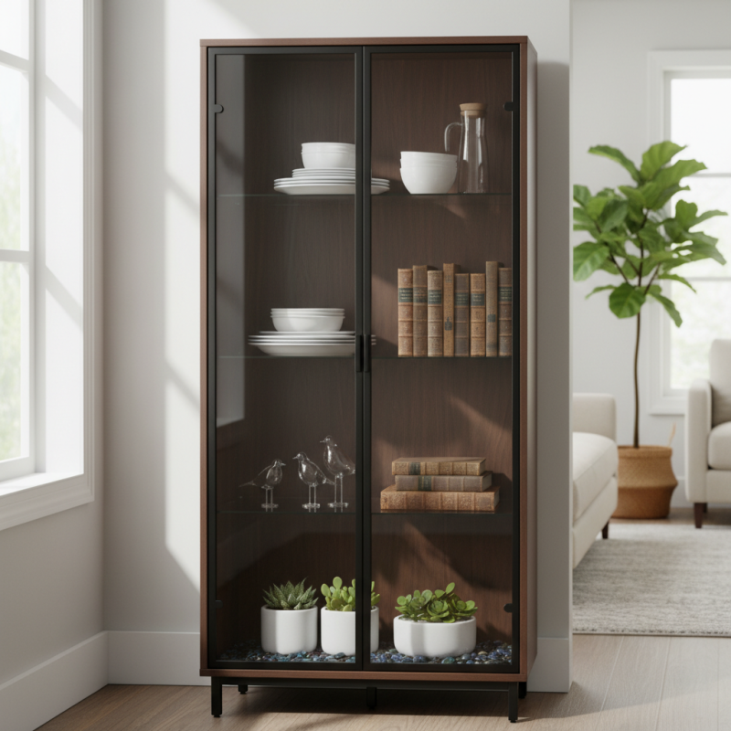 Best Glass Door Storage Cabinet Ideas for Home Organization?