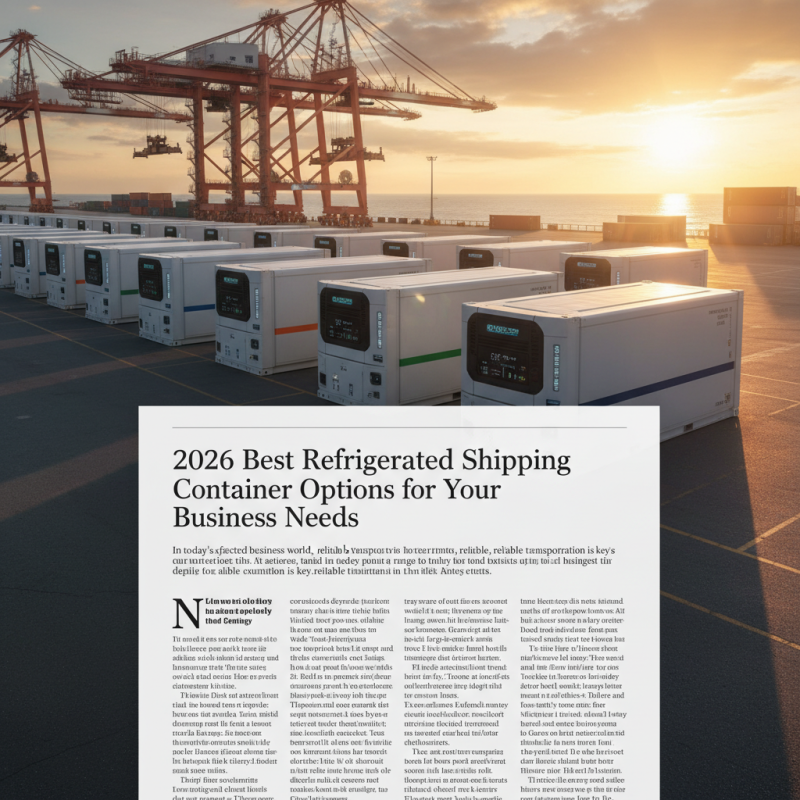 2026 Best Refrigerated Shipping Container Options for Your Business Needs