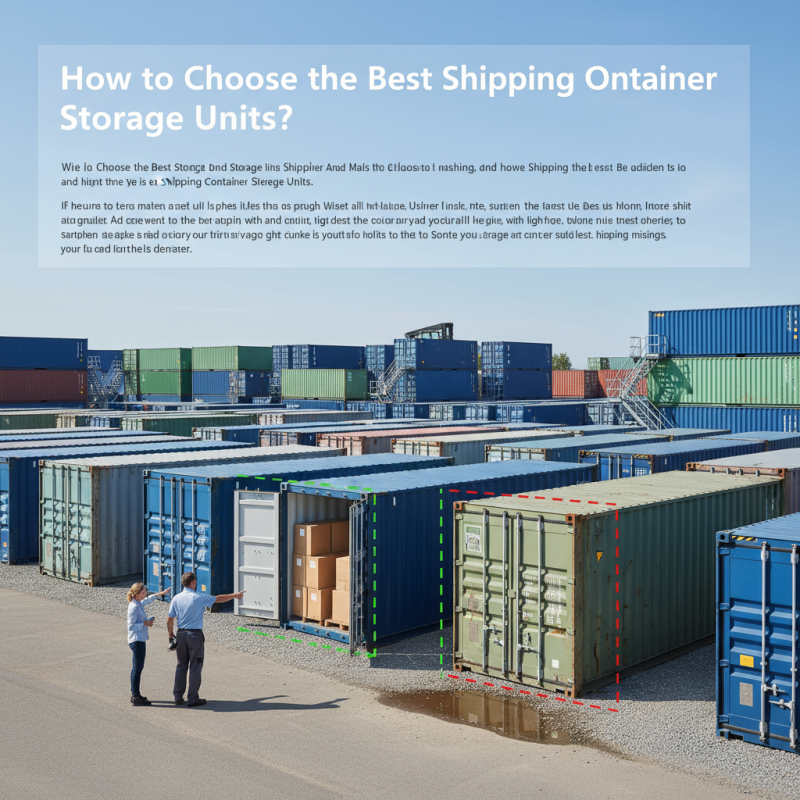 How to Choose the Best Shipping Container Storage Units?