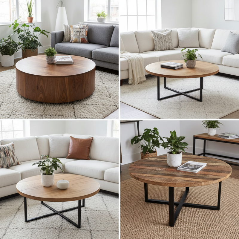Top Coffee Table Wood Round Designs for Your Living Room Ideas?