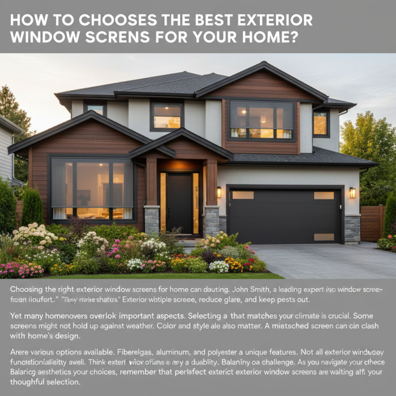 How to Choose the Best Exterior Window Screens for Your Home?