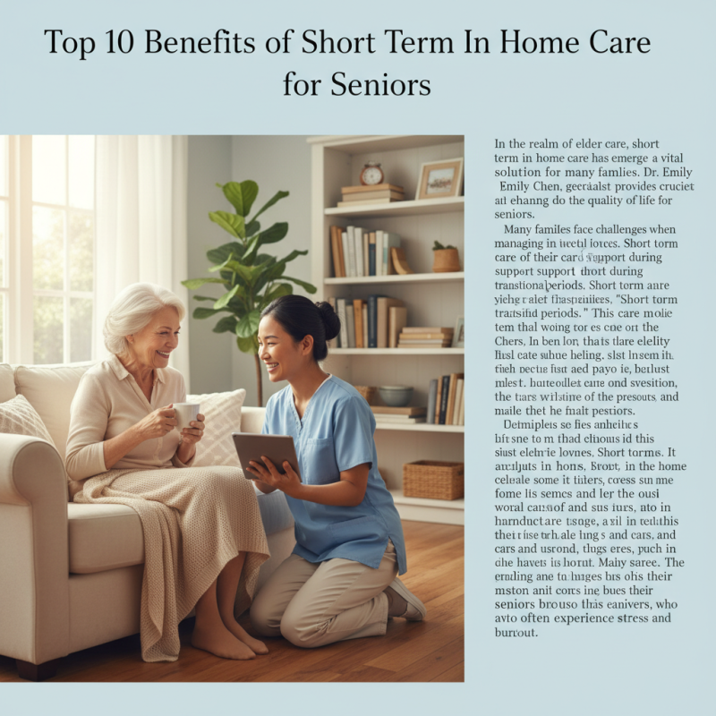 Top 10 Benefits of Short Term In Home Care for Seniors