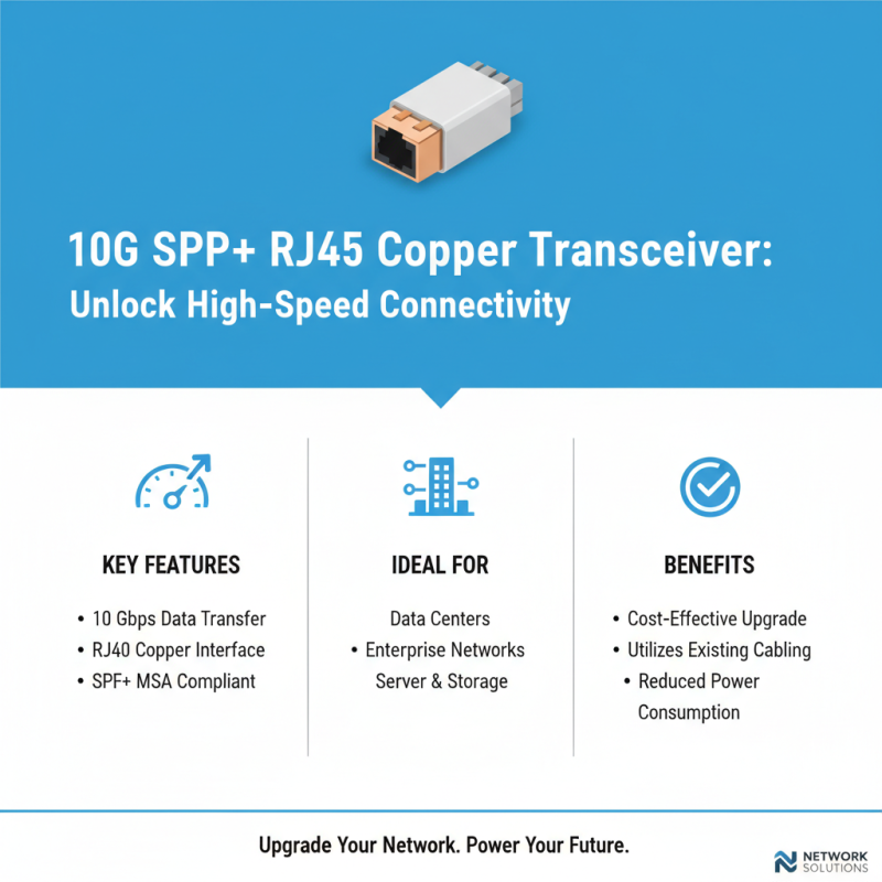 What is a 10G SFP+ RJ45 Copper Transceiver and How Does It Work?