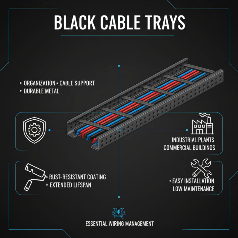 What is a black cable tray and how is it used?