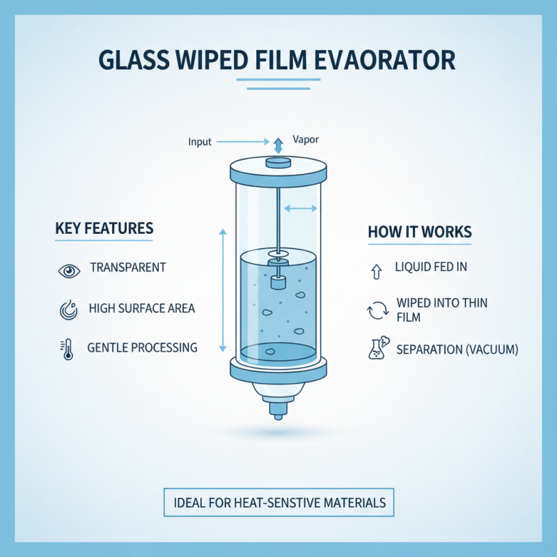 What is a glass wiped film evaporator and how does it work?