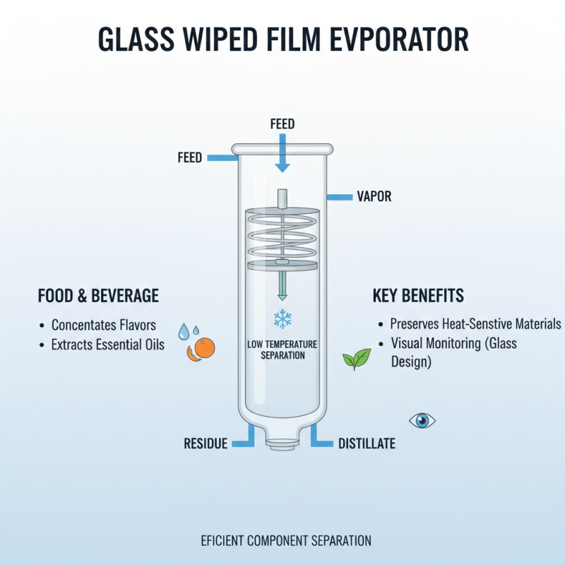 What is a glass wiped film evaporator and how does it work?