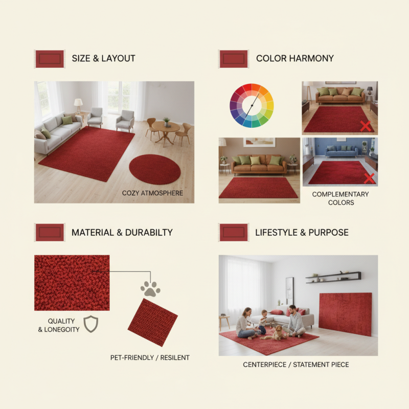 How to Choose the Best Red Living Room Rug for Your Space?