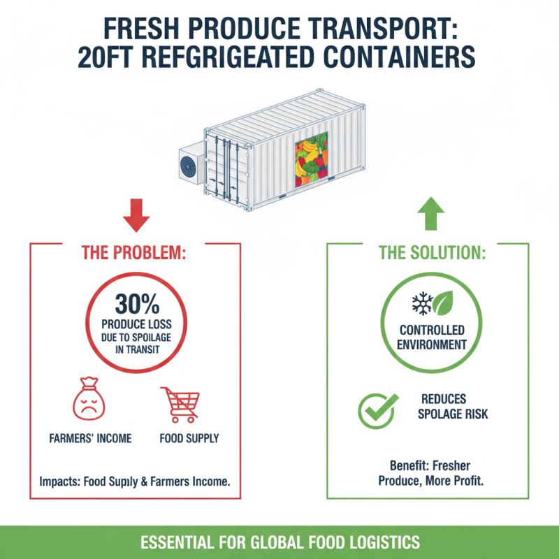 What is a 20ft refrigerated container used for?