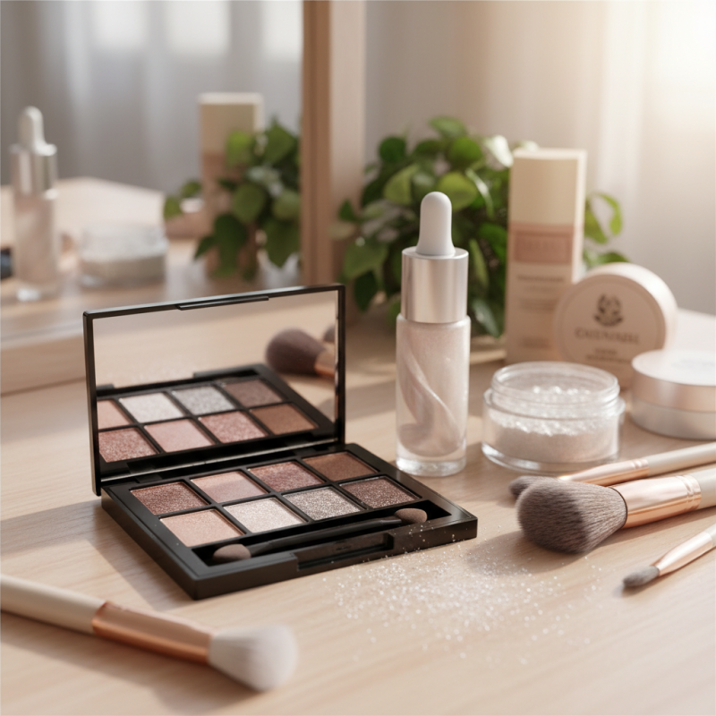 What is synthetic mica powder and its uses in cosmetics?