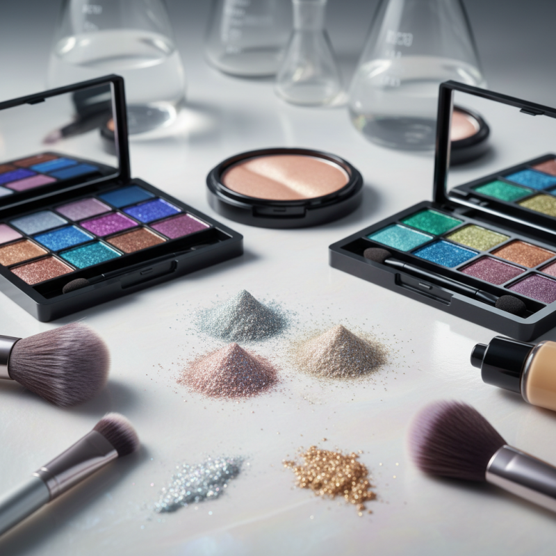 What is synthetic mica powder and its uses in cosmetics?