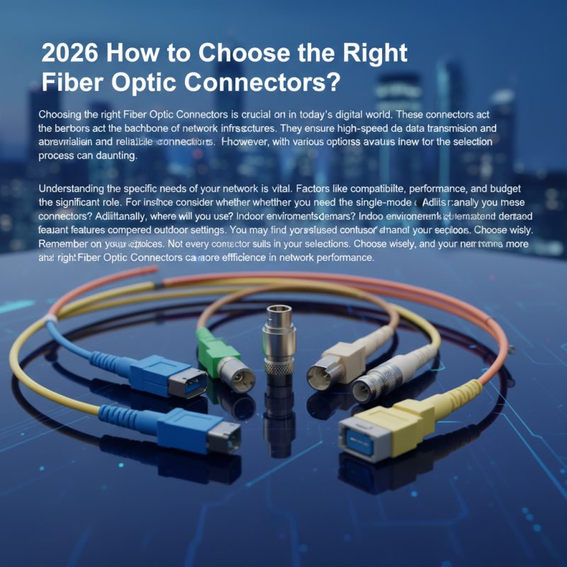 2026 How to Choose the Right Fiber Optic Connectors?