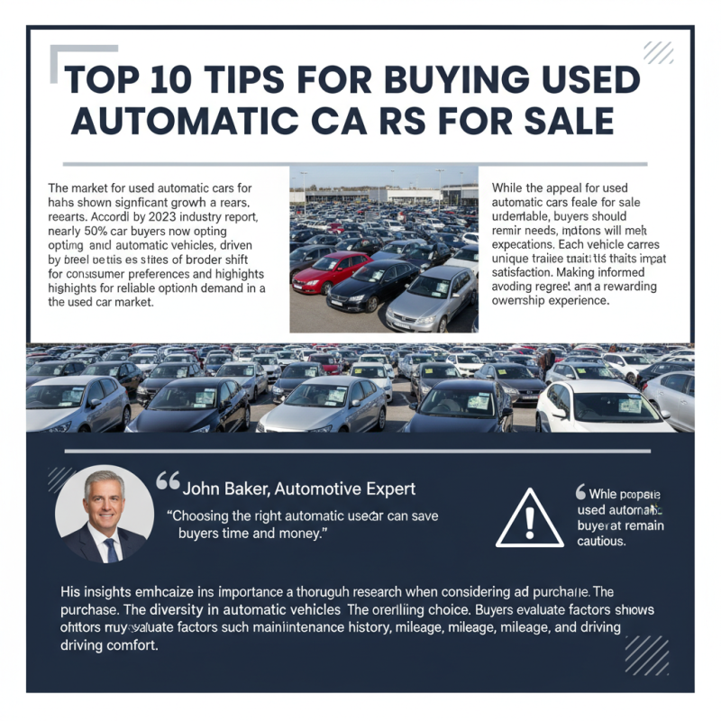 Top 10 Tips for Buying Used Automatic Cars for Sale?