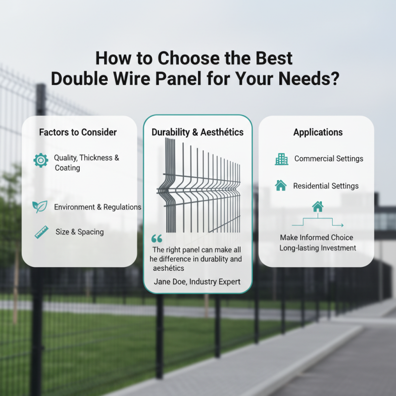 How to Choose the Best Double Wire Panel for Your Needs?