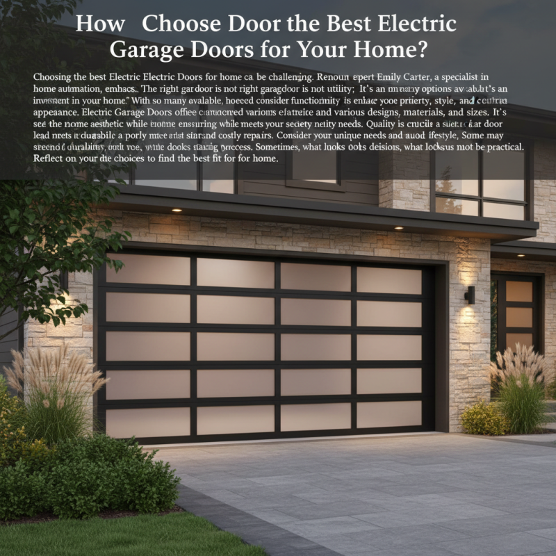 How to Choose the Best Electric Garage Doors for Your Home?