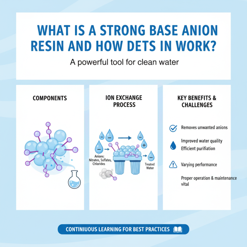 What is a strong base anion resin and how does it work?