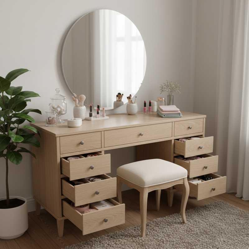 How to Choose the Perfect Vanity Table With Drawers for Your Space?