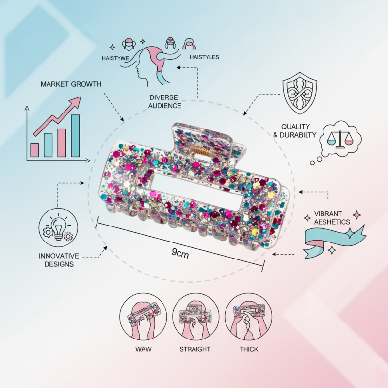 Why Choose a 9cm Shining Rectangle Claw Clip with Multicolor Glitter?