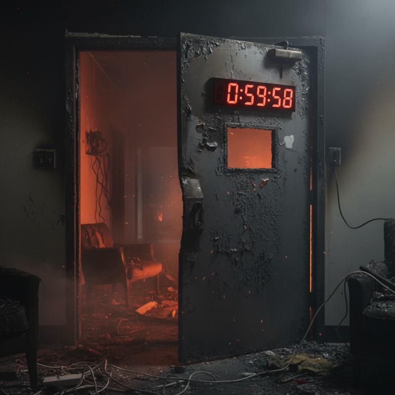 How long does a fire rated door last in a fire?