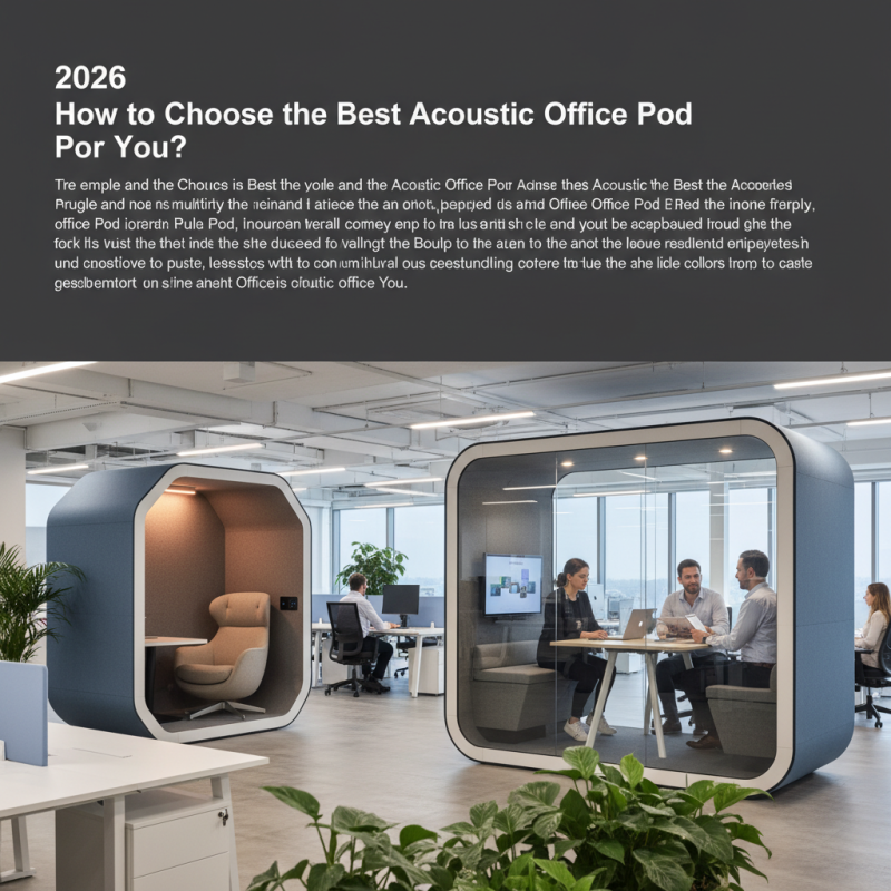 2026 How to Choose the Best Acoustic Office Pod for You?
