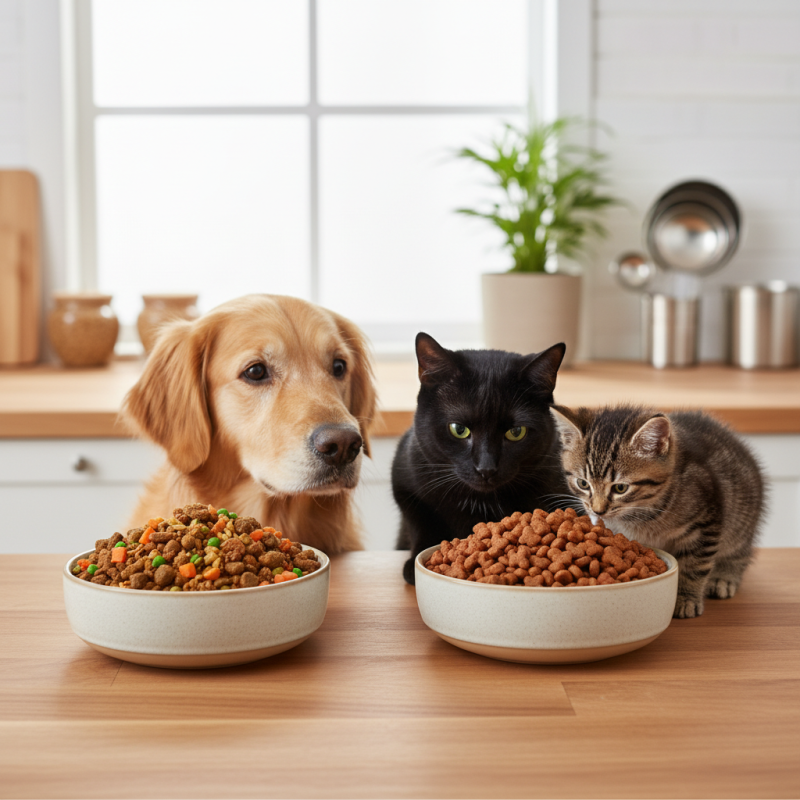 What is the difference between dog food and cat food?