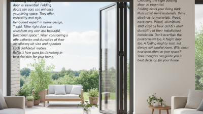 How to Choose the Best Folding Door for Your Home?