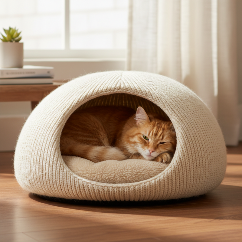 Зачем нужны закрытые лежаки для кошек?