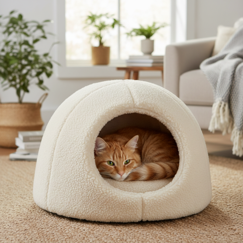 Как выбрать закрытые лежаки для кошек для комфортного сна?