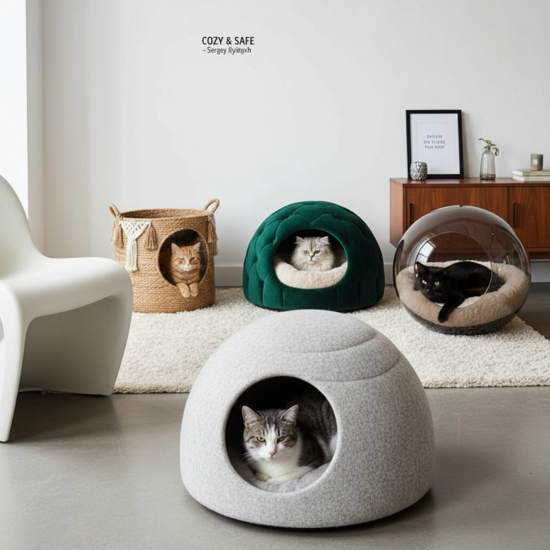 Как выбрать закрытые лежаки для кошек?