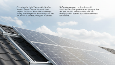 How to Choose the Best Photovoltaic Bracket for Your Needs?