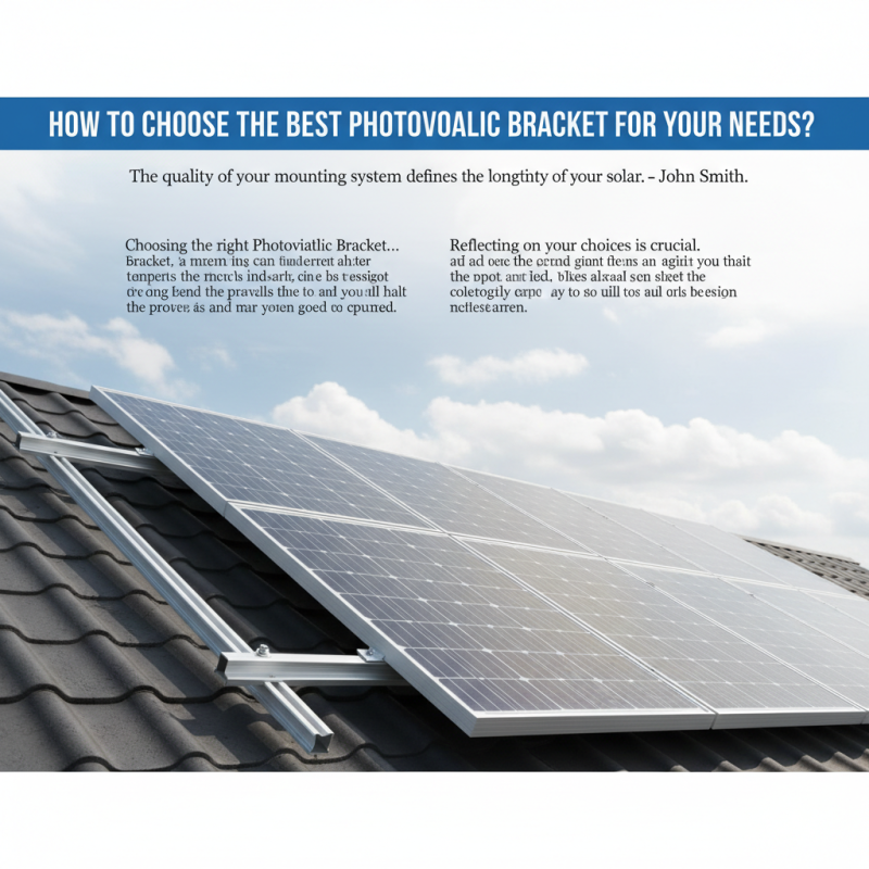 How to Choose the Best Photovoltaic Bracket for Your Needs?