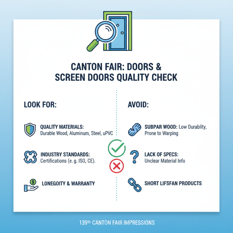Why Choose Quality Doors and Screen Doors at the 139th Canton Fair?