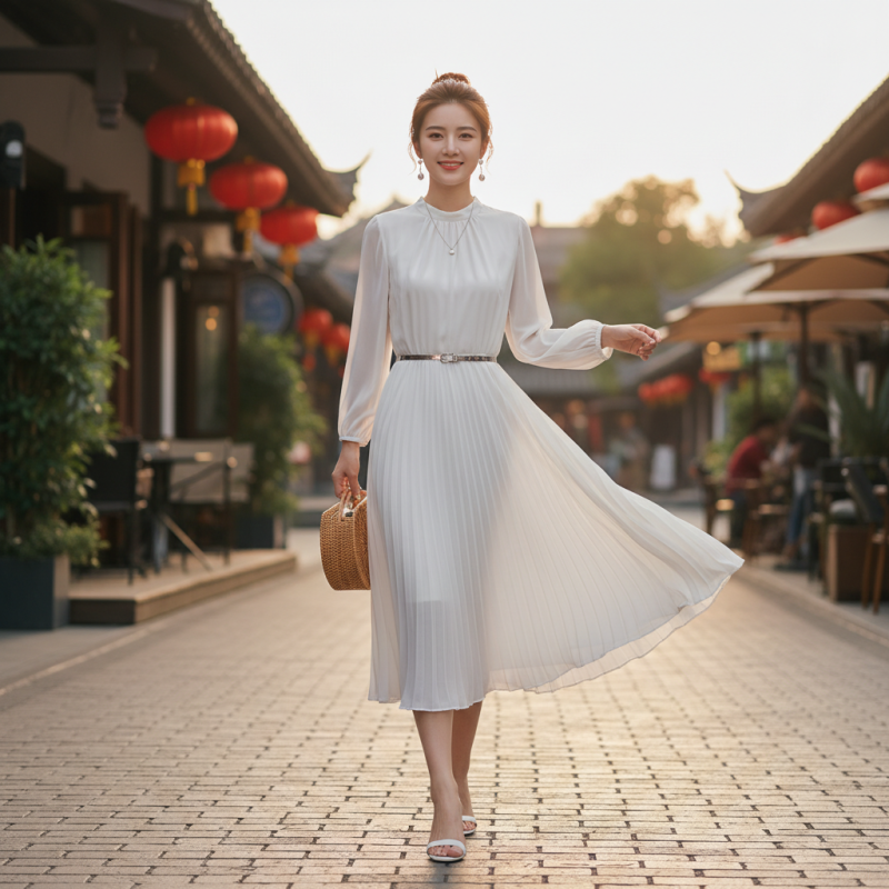 China Top White Pleated Dress Trends and Style Guide?