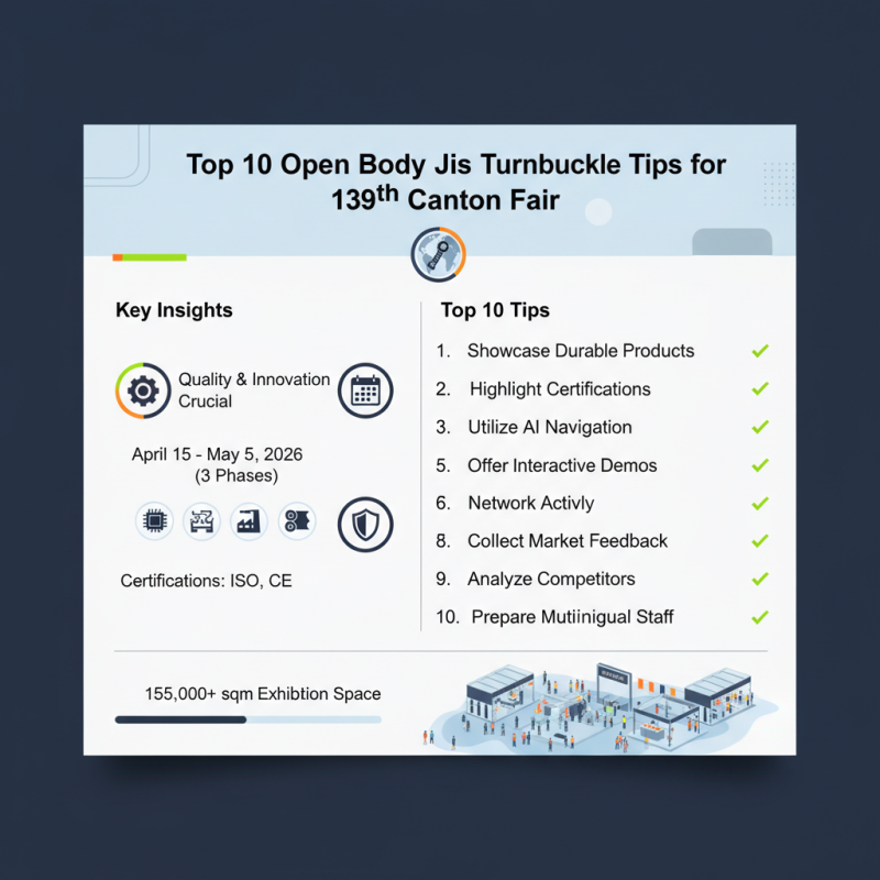 Top 10 Open Body Jis Turnbuckle Tips for 139th Canton Fair?