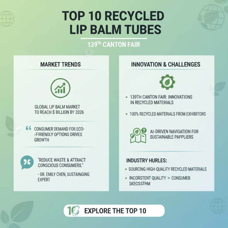 Top 10 Recycled Lip Balm Tubes at the 139th Canton Fair?