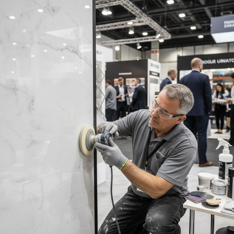 How to Remove Etch Marks from Polished Marble for Trade Shows?