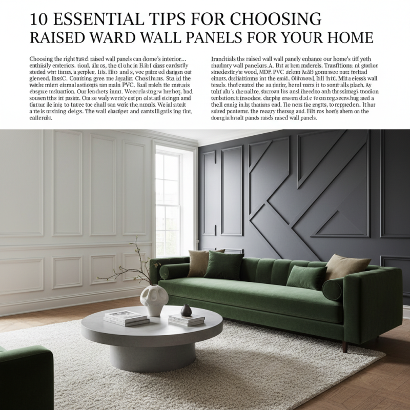 10 Essential Tips for Choosing Raised Wall Panels for Your Home