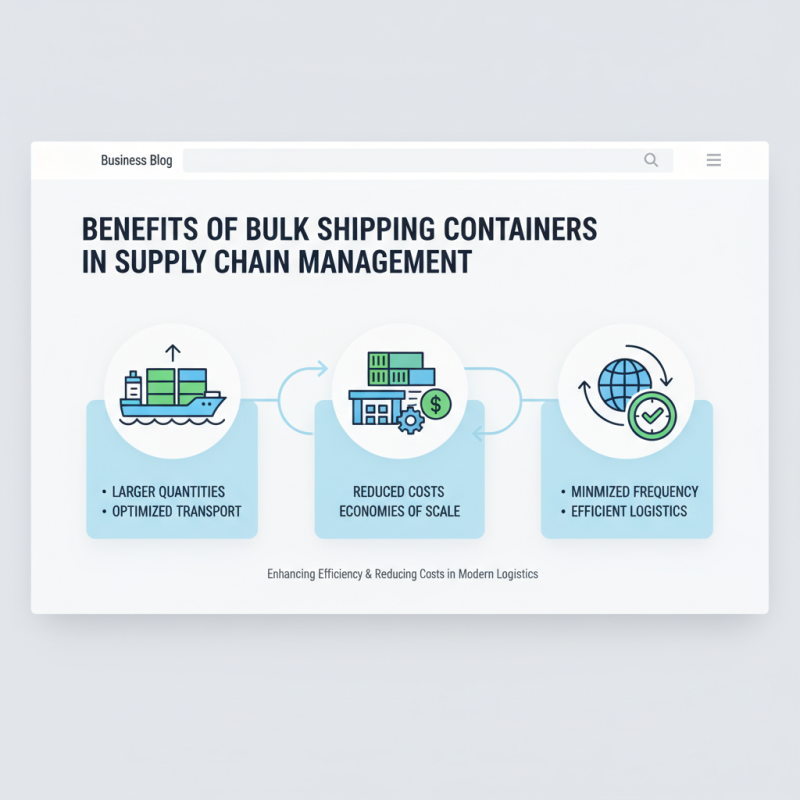 Why Choose Bulk Shipping Containers for Your Logistics Needs?